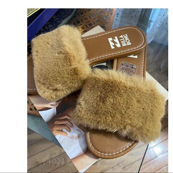 billaBong furocious furry sliders sandal sz US6 - Picture 7 of 9